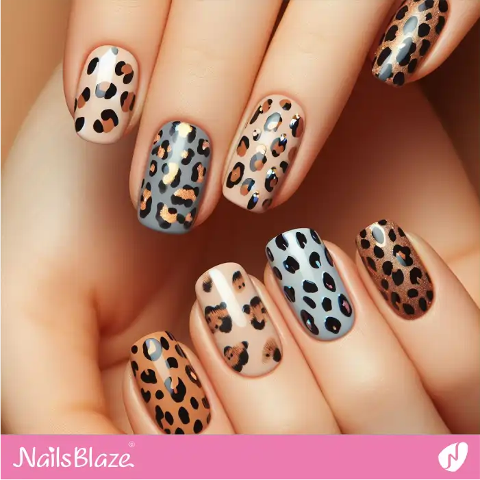 Squoval Leopard Print Nails | Animal Print Nails - NB2557